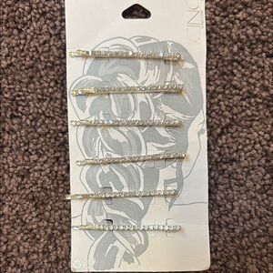 Silver pave crystal Hair Bobby Pins